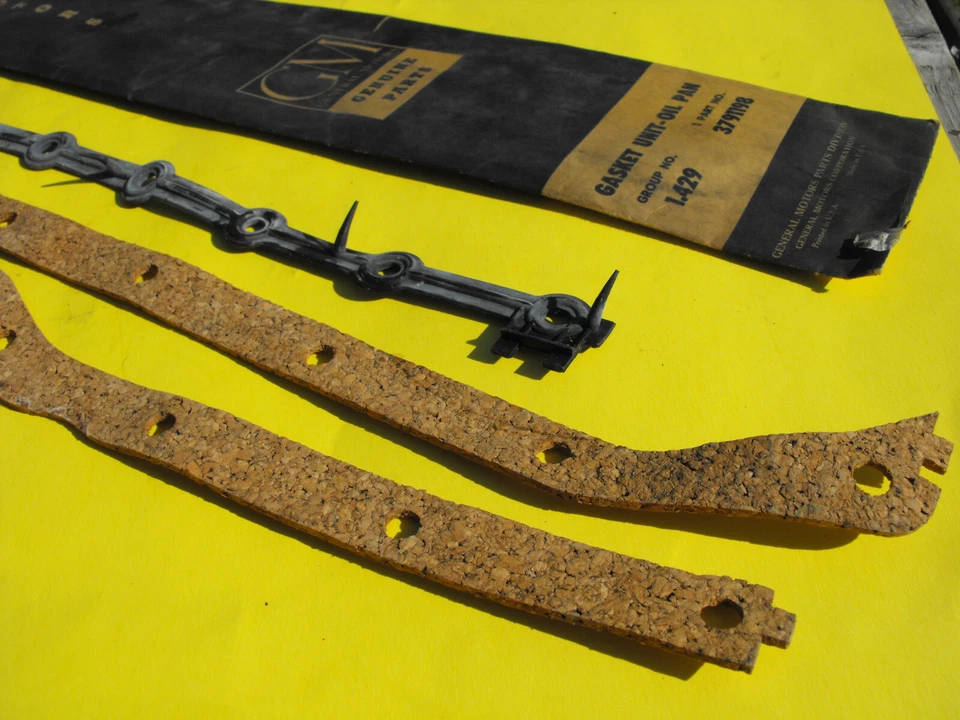 Junta de cárter de aceite nueva stock antiguo 3791198 1962 1963 1964 1965 Chevrolet Chevy II Foto 2 de 4