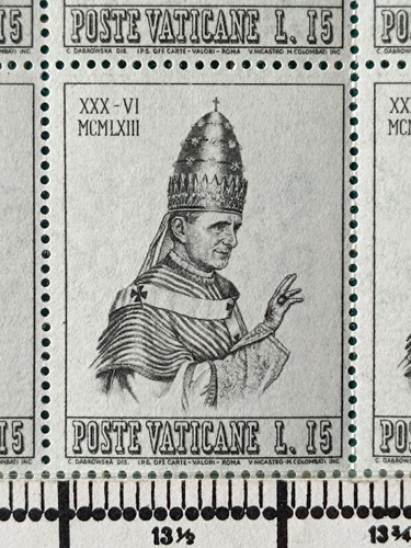 Vatican Stamp 1963,ScA115,ERROR of Perf.13 1/2x14(All 40pcs),print.ERROR,NH,RARE - Picture 7 of 14