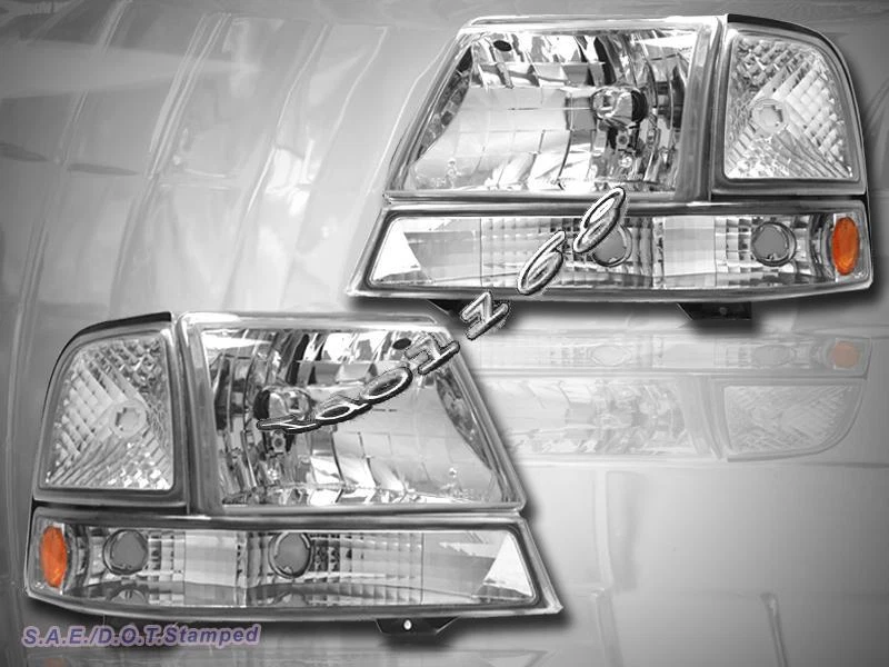 FARO FORD RANGER 1998 1999 2000 CROMADO + LUCES DE PARACHOQUES TRANSPARENTES + LUCES TRASERAS Foto 2 de 4