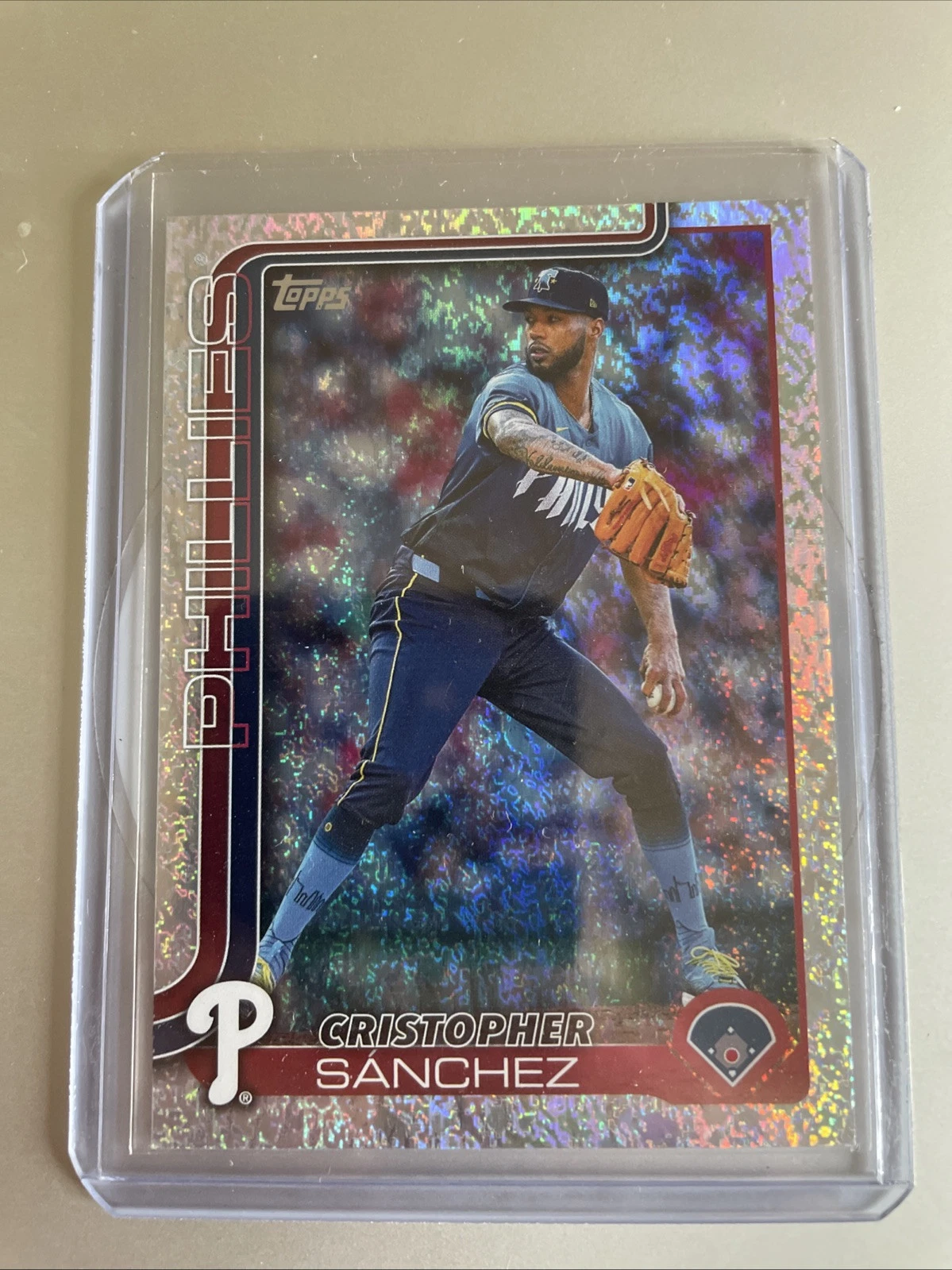 CRISTOPHER SANCHEZ Sand Glitter 2025 Topps Series 1 #109 Philadelphia Phillies