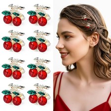 8 Pcs Mini Cherry Hair Clips, Mini Summer Fruit Hairs Claw Clips Non-Slip