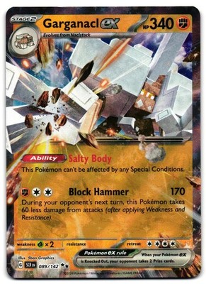 Garganacl ex 89/142 -   Stellar Crown Double Rare Pokemon TCG Holo   - LP