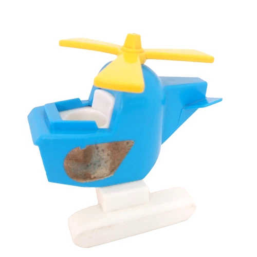 Vintage Fisher Price Helicopter Blue Little People Offshore Cargo