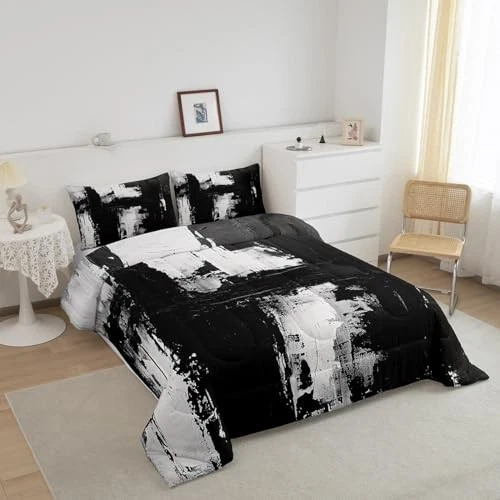  Черно-белый абстрактный одеяло комплект для детей мальчиков девочек королева мульти 09 - Изображение 2 из 4