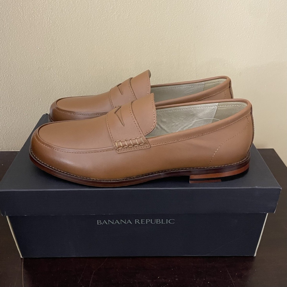 Banana Republic Men\'s Leather Penny Loafer Size 9.5M Dress Shoe Brown Slip On Banana Republic Slip On Loafers for Men | Mercari main image 2