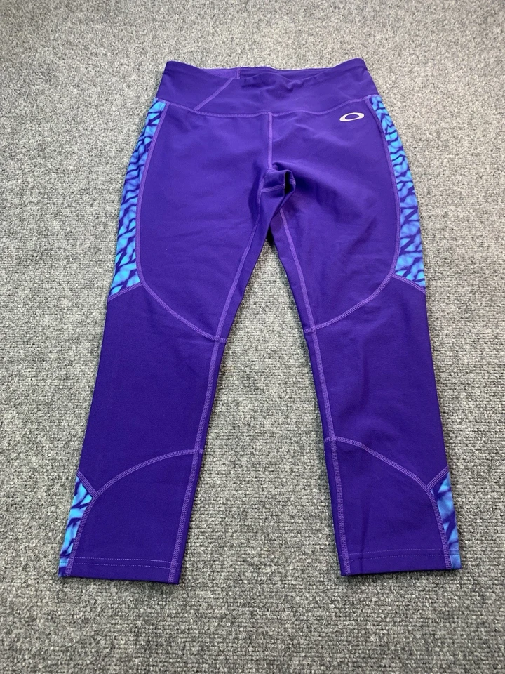 Leggings Oakley para mujer pequeños morados pierna cónica elásticos ligeros Foto 2 de 4