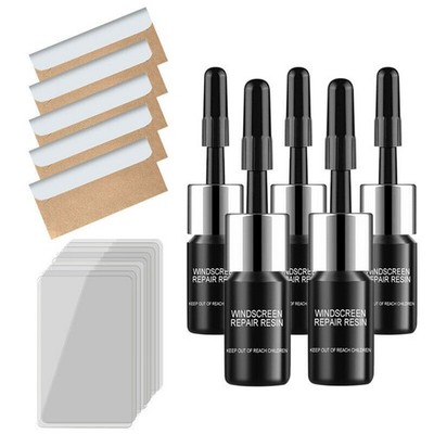 5PCS Automotive Glass Nano Repair Fluid Car Windshield Resin Crack Tool Kit