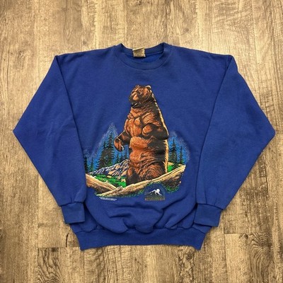 Vintage Grizzly Bear Nature Wildlife Sweatshirt Sz L/ XL
