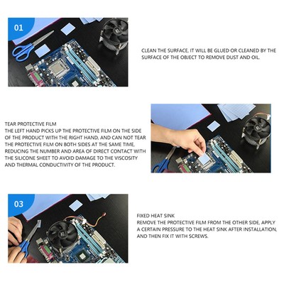 5 Pcs Silikon Wärmeleitfähigkeit Pad CPU GPU Wärmeleitung Blatt 100x10 0 X 0 BA