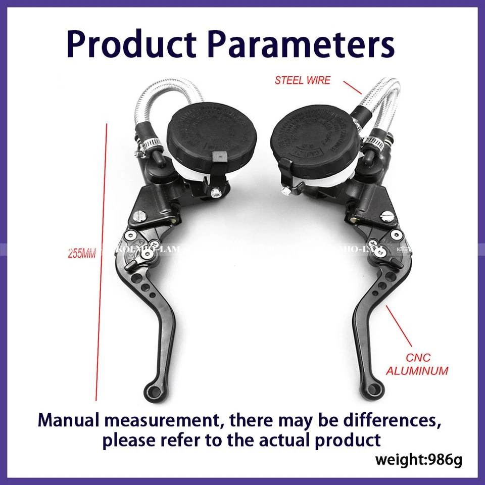  Juego de depósito de cilindro maestro de palancas de freno de embrague aptas para motocicleta Yamaha 22 mm Foto 2 de 4