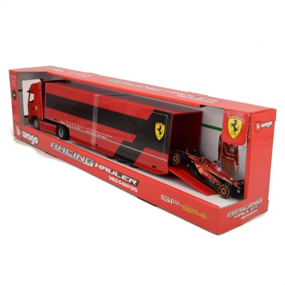 FERRARI Modello Truck Iveco S-Way 570 Con Auto LECLERC SF-24 F1 Scala 1/43 - Immagine 4 di 4