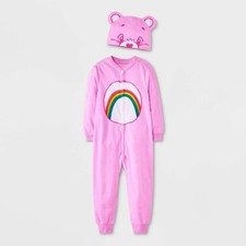 Care Bears Toddler Girl Long Sleeve Footed Pajama, 18M, White