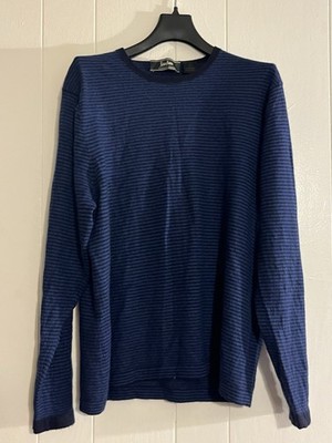 100% CASHMERE 33 Gauge Neiman Marcus Blue Ultra Fine Lightweight Classic Sweater
