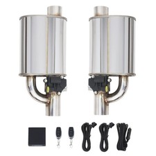 Universal Valved Muffler Kit 3 Inch With Exhaust Remote 2pcsleftright