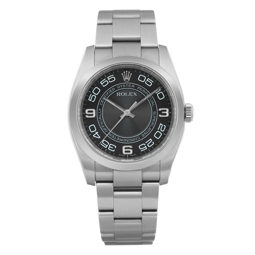 Rolex Oyster Perpetual 36mm Steel Black Concentric Dial Automatic Watch 116000