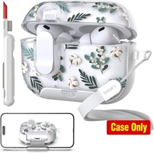 Flowers Hard AirPods Pro 3rd Generation Cover for Women Green, AirPods Pro 3 