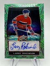 2024 Leaf Metal Legends Hockey LARRY ROBINSON Green Shimmer Auto /5 #BALR1
