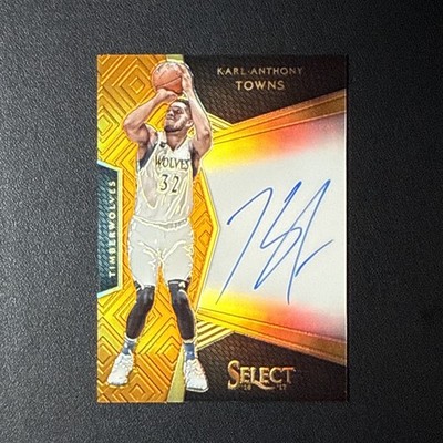 2016-17 Panini Select Karl-Anthony Towns Signatures Orange Prizm Auto /60
