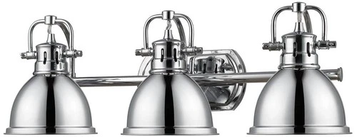 Duncan 24 1/2" Wide Chrome 3-Light Bath Light - Picture 2 of 6