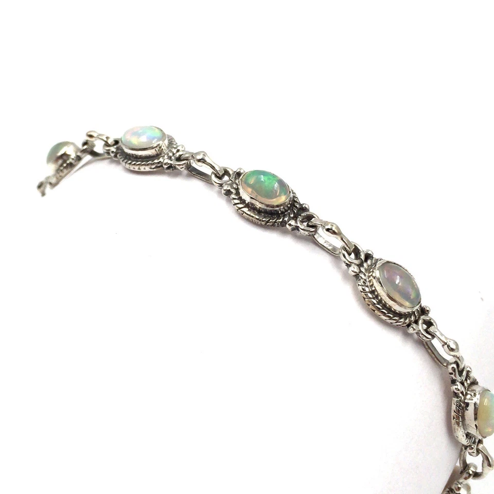 Bracciale 19 cm argento 925 opale 4,9 ct multicolore gioielli da donna... - Immagine 3 di 4
