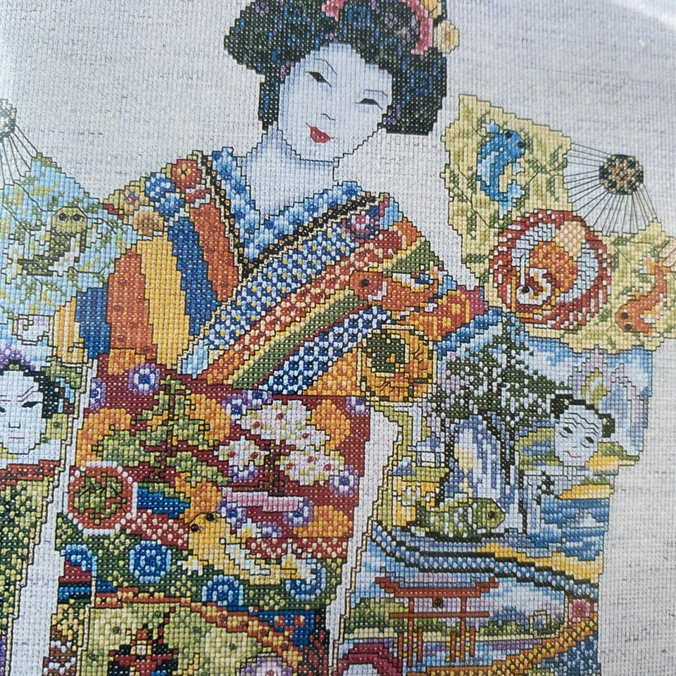 DESIGN WORKS “Geisha w/Kimono” Counted Cross Stitch Kit 16x20” **AS IS** NEW - Image 2 of 4