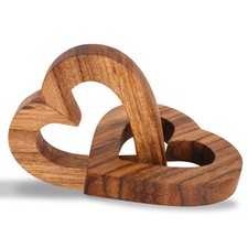 Valentine Day Romantic Heart Gifts for Her Handmade Olive Wood Hearts Shape for