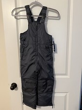 NWT Unisex CHEROKEE Kids Adjustable Waist Snow Bib Overalls Dark Gray