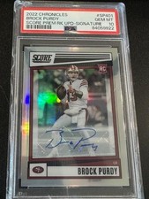PSA 10 - 2022 Chronicles Brock Purdy Score Rookie Auto 24/75 SCORE PREM 49ers