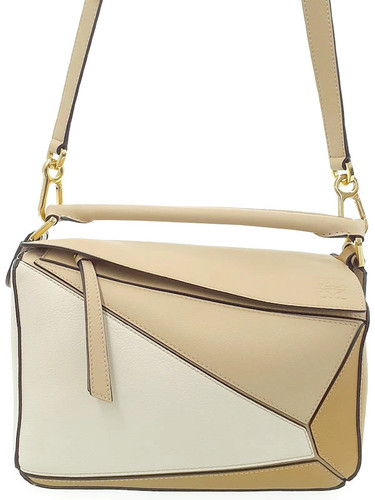 Loewe Puzzle A510S21X55 Leather Ivory Shoulder Bag Women's #TB3742
