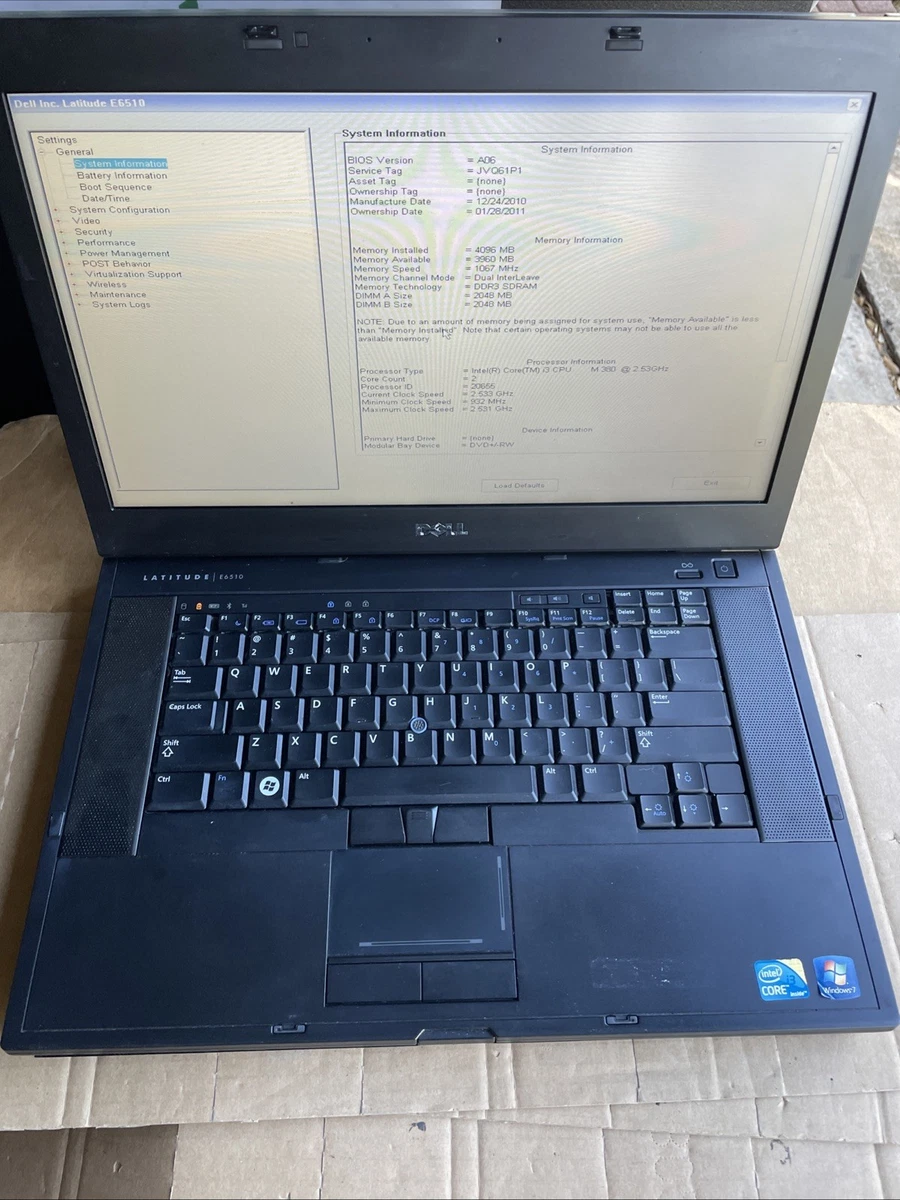 Dell Intel Core i3 1st Gen. PC Laptops & Netbooks 15-15.9 in