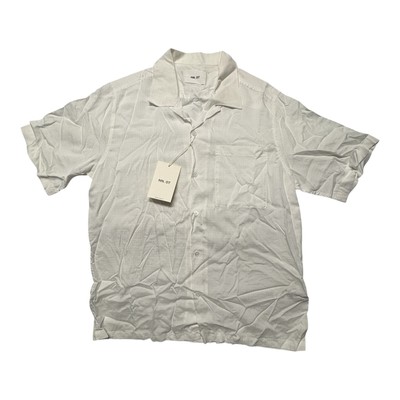 New NN07 Short Sleeve Shirt Mens L White Button Lyocell Tencel Julio SS 5731