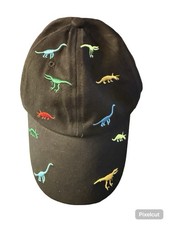Kids Dinosaur Baseball Cap Embroidered Dino Hat Adjustable Khaki Youth Cap New