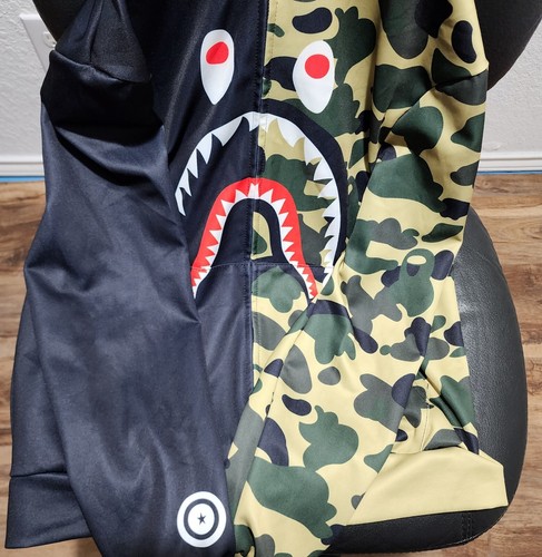 CAMO SHARK SWEAT Hoodie sz med. Full Zip - Picture 6 of 10
