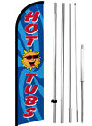 Hot Tub - Windless Swooper Feather Flag 15' Tall Large Pole Kit Banner Sign bf-h