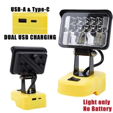 2800LM LED Work Light For Ridgid/AEG 18V Li-Ion Battery w/USB Emergency Lamp