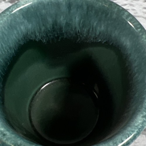 Lote de 2 tazas de café vintage casco esmalte por goteo verde mango en O taza horno prueba EE. UU. - Imagen 10 de 11