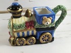 Train Creamer With Bear Ceramic Pitcher holidays Christmas 