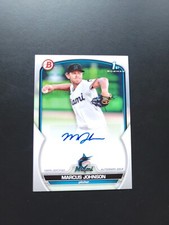 2023 Bowman Paper Prospect Auto Marcus Johnson #PPA-MJ 1st Auto Marlins