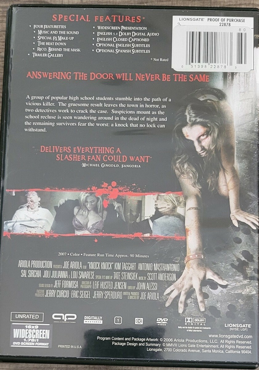 Knock Knock (DVD, 2007, Horror, Widescreen, Region 1