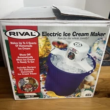 Rival Model 8420 TP 4 Quart Electric Ice Cream Yogurt Maker Made In USA