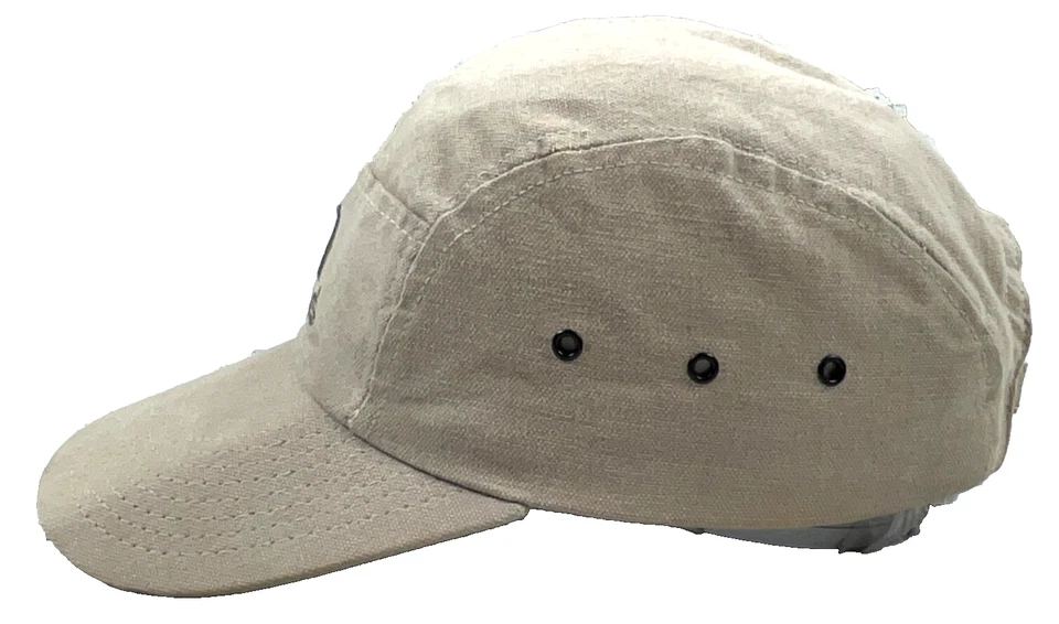 Vintage Adidas Hat Cap Strap Back Tan 5 Panel Canvas 90s Y2K 2000s Spell Out - Image 3 of 4