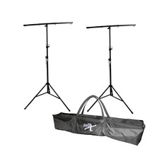 ProX Portable 9FT DJ Lighting Stand Pair T-Bars  Carry Case