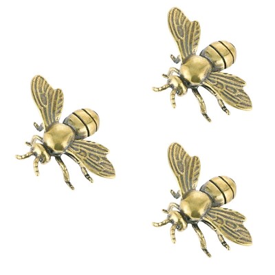 IMIKEYA Gold Bee Figurines: 3PCS Vintage Brass Bee Statues Decorative Brass A...