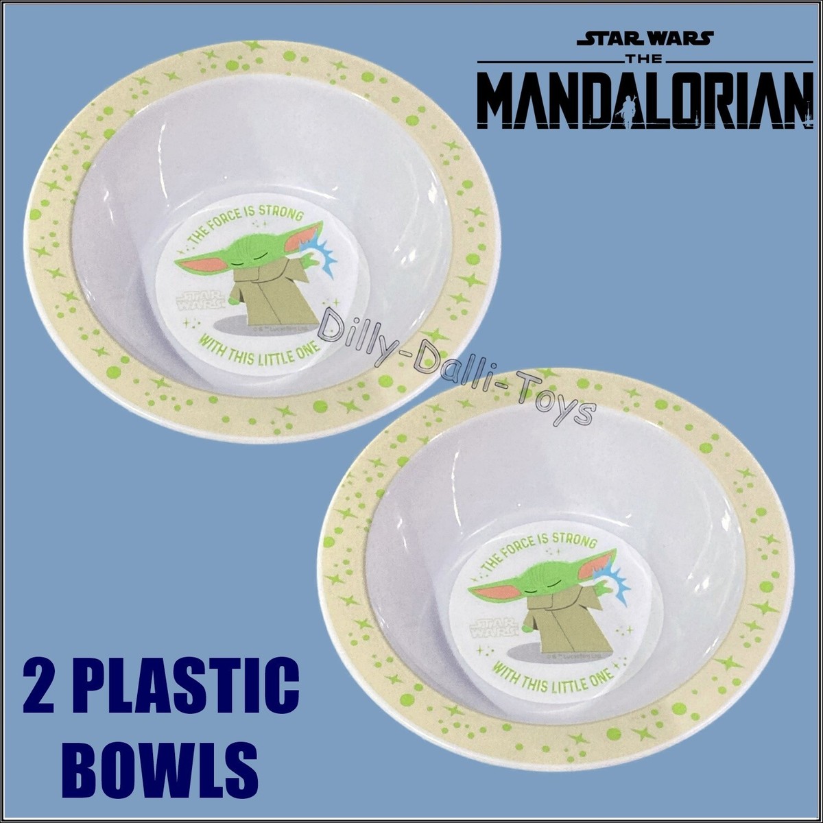 x Plastic Bowls Grogu Star Wars The Mandalorian Baby Yoda Force