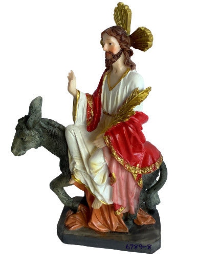 Jesus Triunfante 8" Resin Figurine Domingo De Ramos Triumphant Jesus, New 