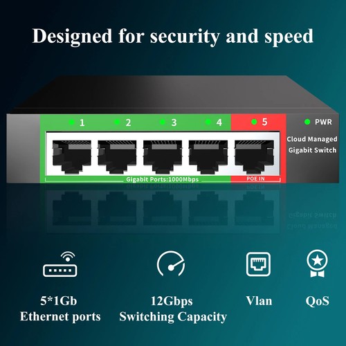 Cloud-managed 4 Port Gigabit Network Switch 48V POE-IN Ethernet Switch Network - 第 6/8 張圖片