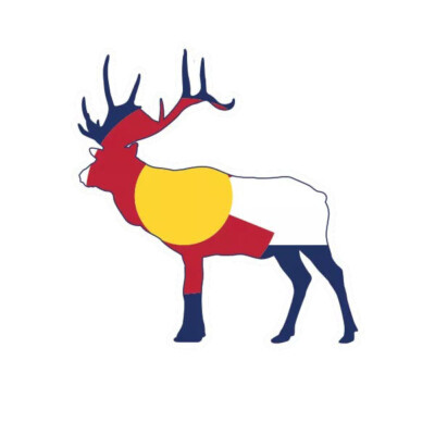 Colorado Deer Shaped Flag Sticker