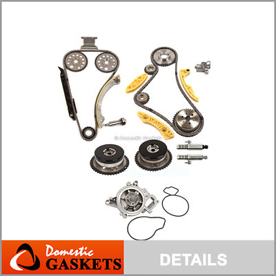 Timing Chain Kit VCT Selenoid Actuator Gear Water Pump Fits GM Ecotec 2.0L 2.4