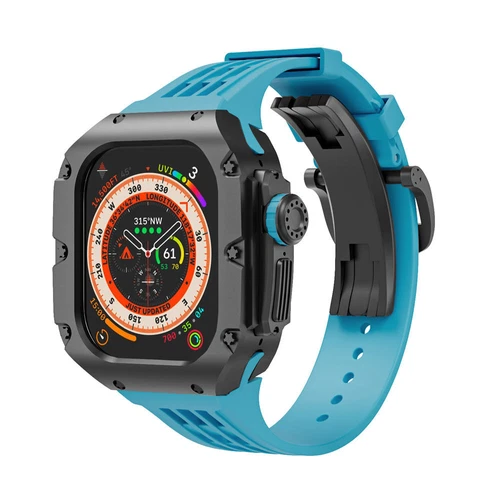Titanium Alloy Case+Silicone Strap MOD KIT For Apple Watch Ultra /Ultra 2 3 49mm - Picture 31 of 44