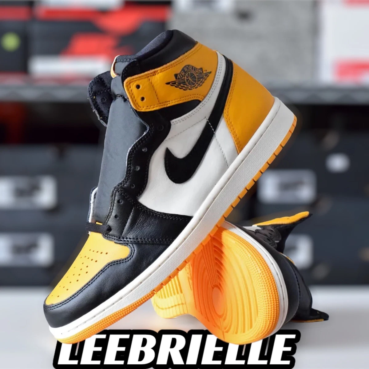 Nike Air Jordan 1 Retro High OG Taxi Yellow Toe 555088-711 Men&